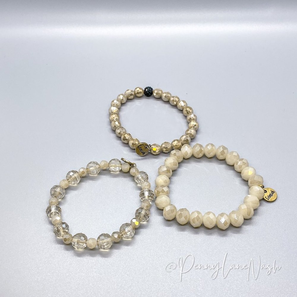 Vintage 3 Beaded Stretchy Bracelet Set - Picture 2 of 7